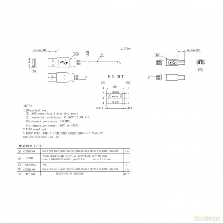 EFB USB2.0 Anschlusskabel A-B,St.-St.,1.