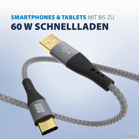 EFB USB-A auf USB-C Kabel 60W QC 3A 2m g
