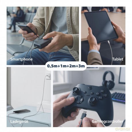 EFB USB-A auf USB-C Kabelset 60W QC 3A 0