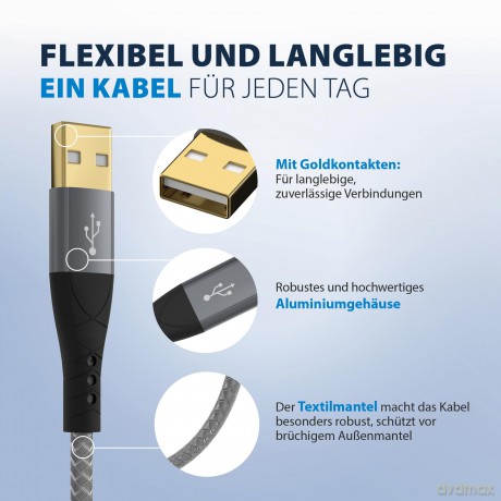 EFB USB-A auf USB-C Kabelset 60W QC 3A 0