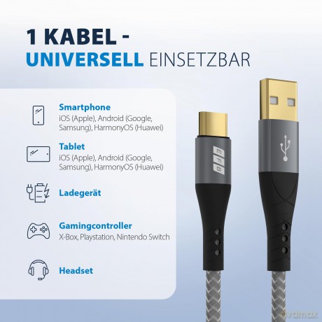 EFB USB-A auf USB-C Kabelset 60W QC 3A 0