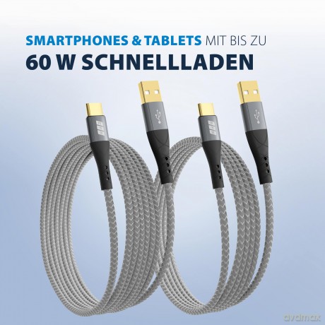 EFB USB-A auf USB-C Kabelset 60W QC 3A 2