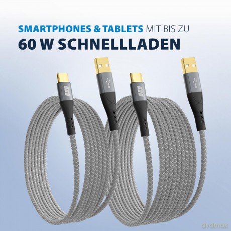 EFB USB-A auf USB-C Kabelset 60W QC 3A 2