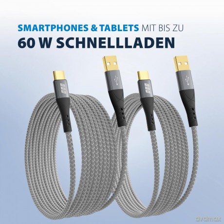 EFB USB-A auf USB-C Kabelset 60W QC 3A 3