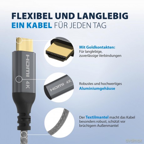 EFB USB-C auf HDMI Kabel 4K30Hz 1,8m gra