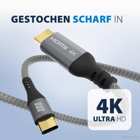 EFB USB-C auf HDMI Kabel 4K30Hz 1,8m gra