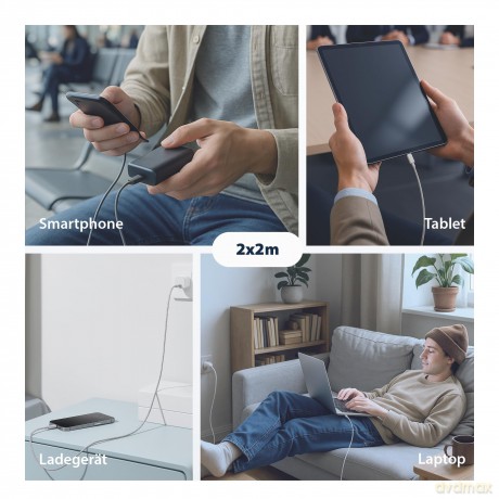 EFB USB-C Kabelset 100W PD 3.0 5A E-Mark