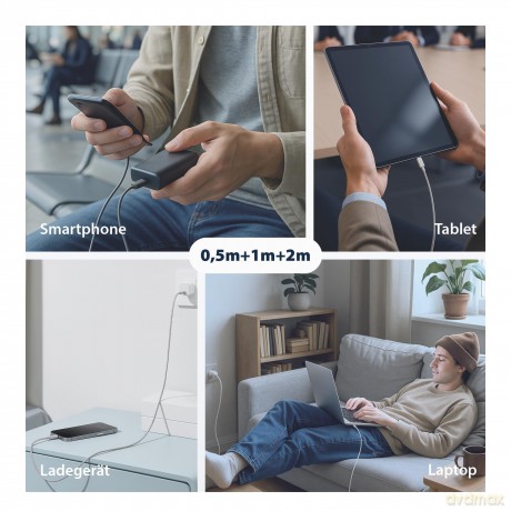 EFB USB-C Kabelset 100W PD 3.0 5A E-Mark