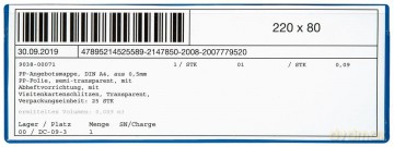 Eichner: EICHNER Etikettentaschen blau 22,0 x 8,0