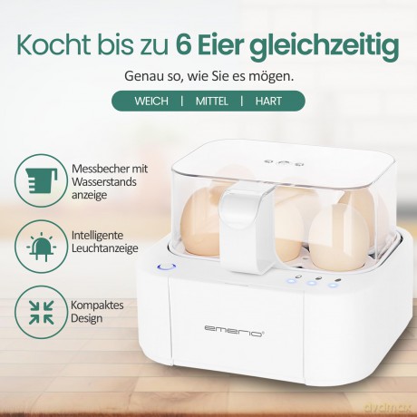 Emerio Eierkocher,6 Eier,Licht-/Deutsche