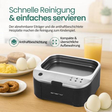 Emerio Eierkocher,6 Eier,Licht-Deutsche