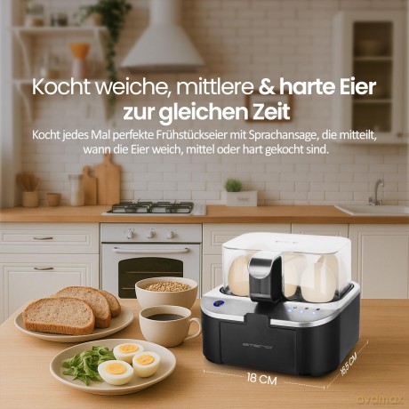 Emerio Eierkocher,6 Eier,Licht-Deutsche