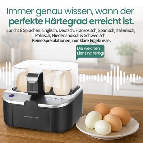 Emerio Eierkocher,6 Eier,Licht-Deutsche