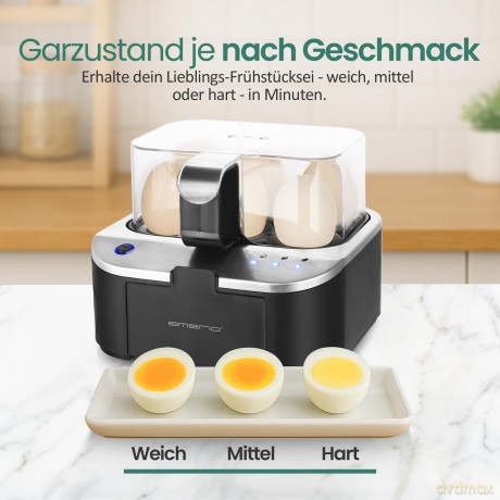 Emerio Eierkocher,6 Eier,Licht-Deutsche