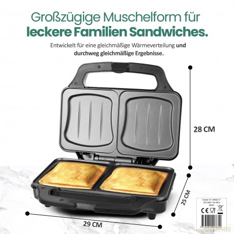 Emerio Sandwichtoaster 2 Scheibentoaster