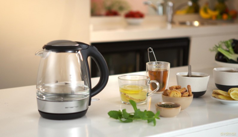 Emerio Wasserkocher, 1.2L, Glas, BPA-fre