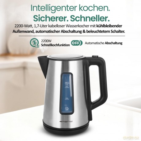 Emerio Wasserkocher, 1.7L Cool Wall auto