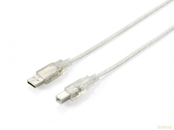 Equip USB Kabel 2.0 A-B St/St 1.8m trans