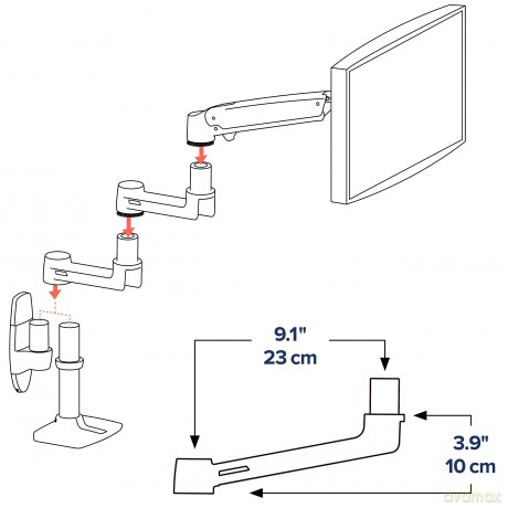Ergotron Verlngerung fźr LX Arme 23cm i