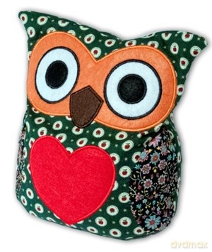 Sowa Pomarańczowa Patchwork Przytulanka Do Mikrofalówki