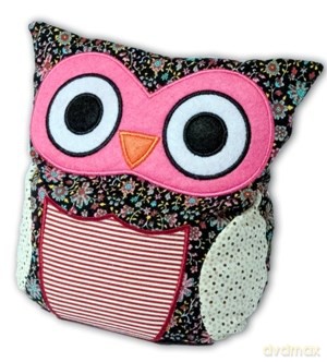 Sowa Różowa Patchwork Przytulanka Do Mikrofalówki