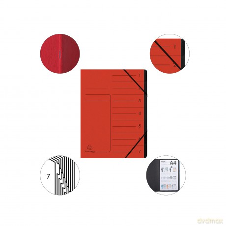 Exacompta Ordnungsmappe 7 Fcher rot