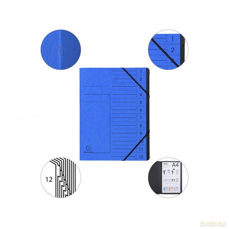 Exacompta Ordnungsmappen 12 Fcher blau