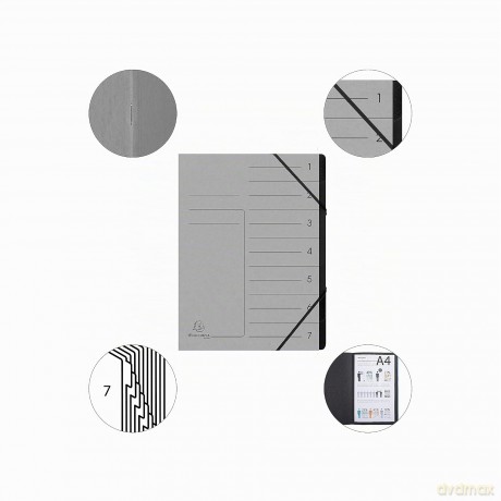 Exacompta Ordnungsmappen 7 Fcher grau
