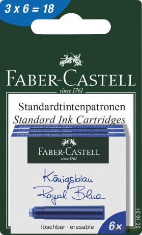 FABER-CASTELL Tintenpatronen blau 3 Scha