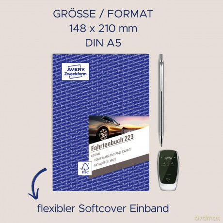Fahrtenbuch A5 1f 40Bl.
