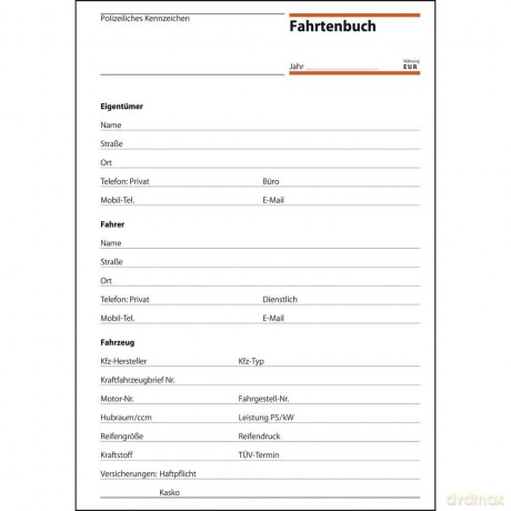 Fahrtenbuch F.Pkw,A5,32bl.