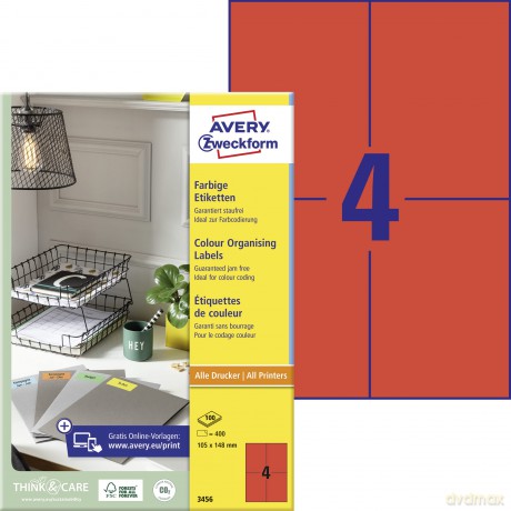 farbige Etik.rot 105x148 400St