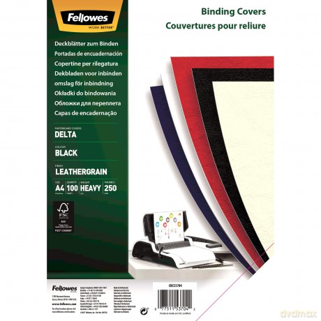 Fellowes Deckbl.Delta,sz,100St