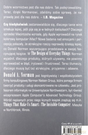 Wzornictwo I Emocje Dlaczego Kochamy Lub Nienawidzimy Rzeczy Powszednie - Donald A. Norman [KSIĄŻKA]