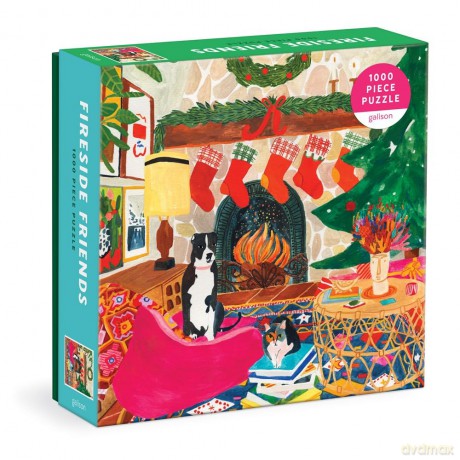 Fireside Friends 1000 Piece Puzzle in Square Box [KSIĄŻKA]