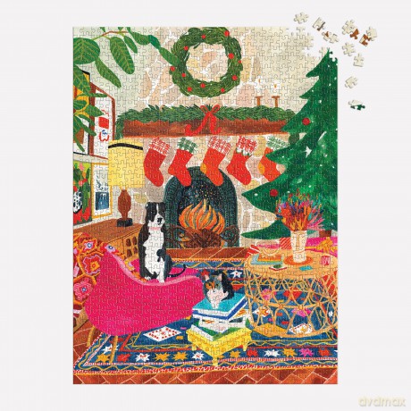 Fireside Friends 1000 Piece Puzzle in Square Box [KSIĄŻKA]
