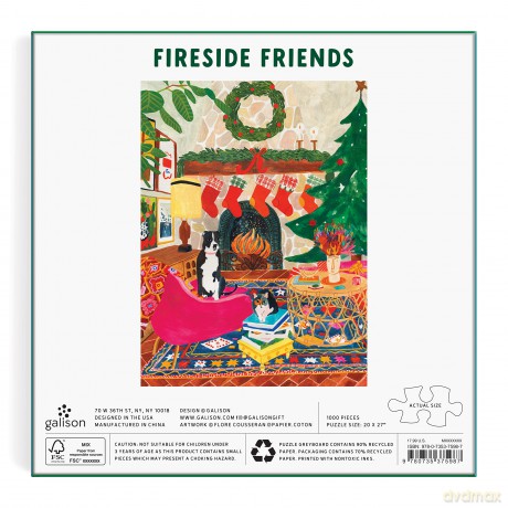 Fireside Friends 1000 Piece Puzzle in Square Box [KSIĄŻKA]