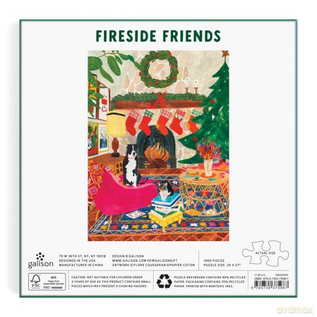 Fireside Friends 1000 Piece Puzzle in Square Box [KSIĄŻKA]