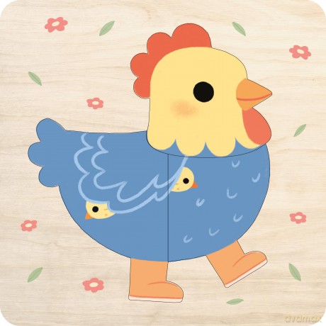 First Book And Wooden Puzzle Chicken [KSIĄŻKA]