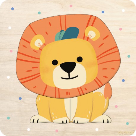First Book And Wooden Puzzle Lion [KSIĄŻKA]