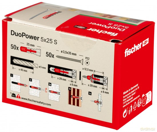 Fischer: fischer DuoPower 5x25 S 2K Dźbel mit Sch