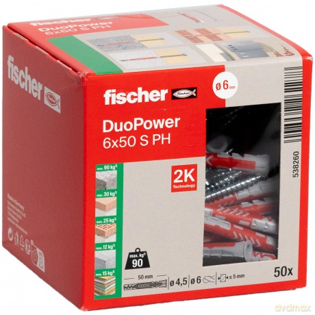 Fischer: fischer DuoPower 6x50 S PH 2K Dźbel mit