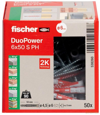 Fischer: fischer DuoPower 6x50 S PH 2K Dźbel mit
