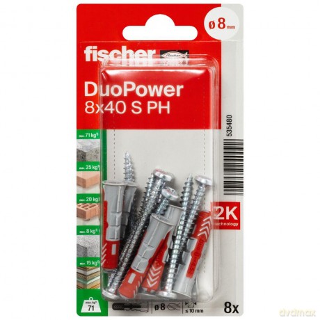Fischer: fischer DuoPower 8x40 S PH K 2K Dźbel m