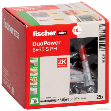 Fischer: fischer DuoPower 8x65 S PH 2K Dźbel mit