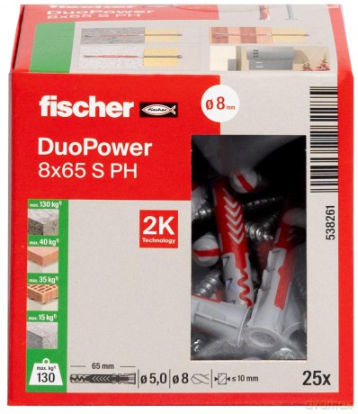 Fischer: fischer DuoPower 8x65 S PH 2K Dźbel mit