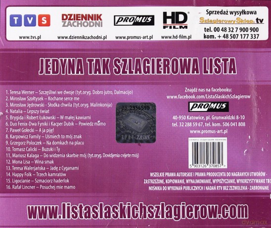 TVS Prezentuje: Lista Śląskich Szlagierów - Szczęśliwi we dwoje  [CD]