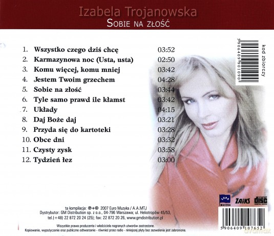 Izabela Trojanowska: Platynowe przeboje - Sobie na złość [CD]