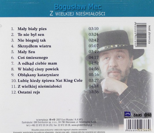Bogusław Mec: Platynowe przeboje - Z wielkiej nieśmiałości [CD]