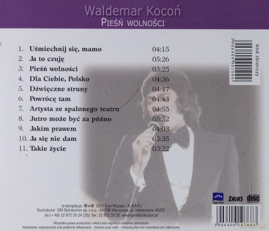Waldemar Kocoń: Platynowe przeboje - Pieśń wolności [CD]